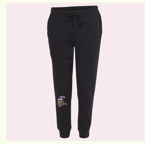 MISS EATWELL LOGO SLIM JOGGER - Heather McMahon Black Cheetah Animal Print - Picture 2 of 5